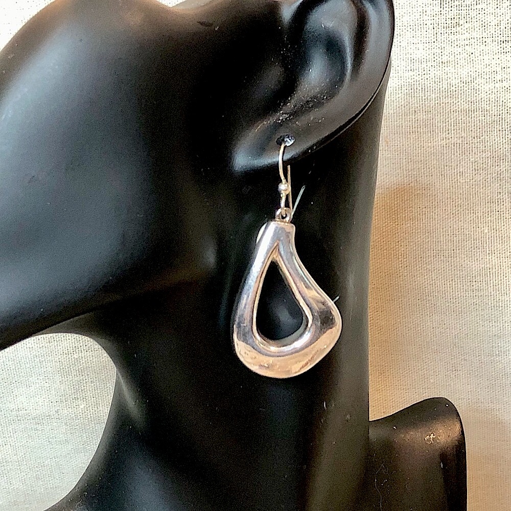SIMON SEBBAG Sterling Silver Electroplated Open Modern Teardrop Earrings